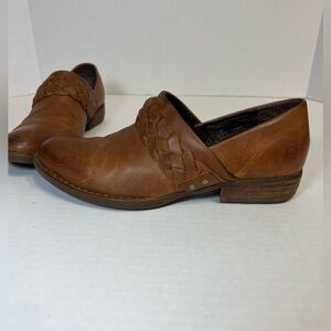 Born Hensley Clog Bootie Brown Western Low Heel Braid Boho Western Size‎ 7.5